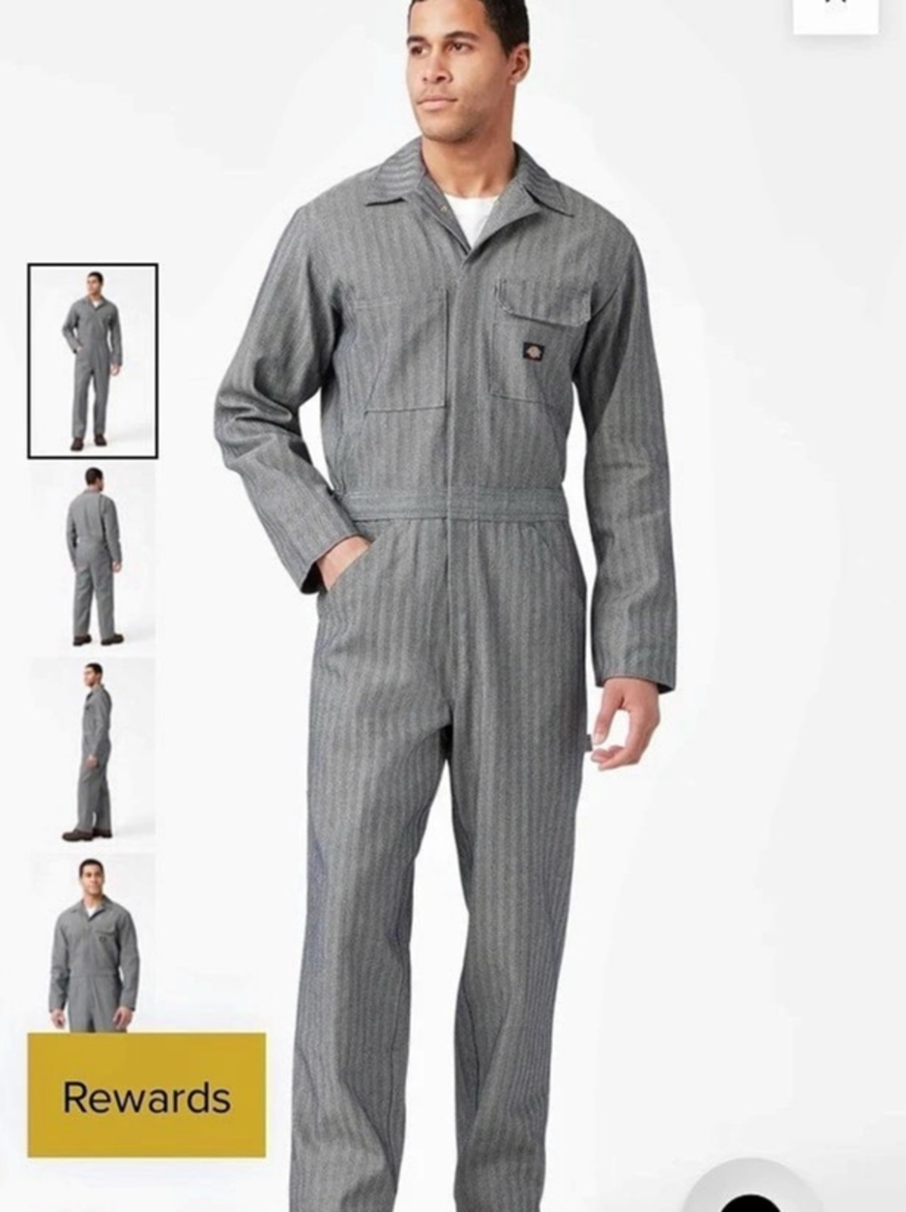Dickies Hickory Stripe Coveralls Men's Gray 44R